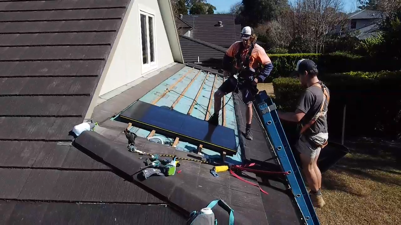 Building integrated solar panels installed by Solarpro