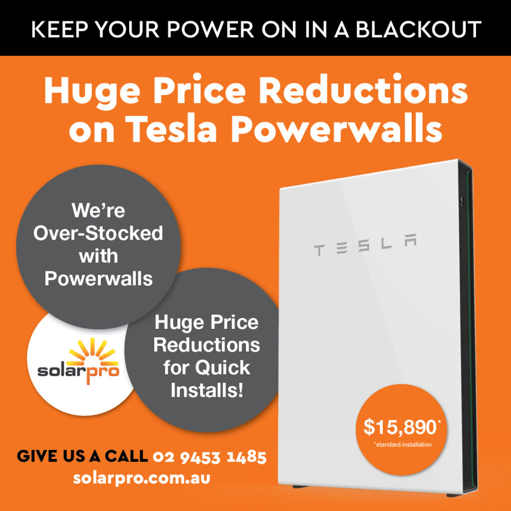 Tesla Powerwall $15,890 from Solarpro
